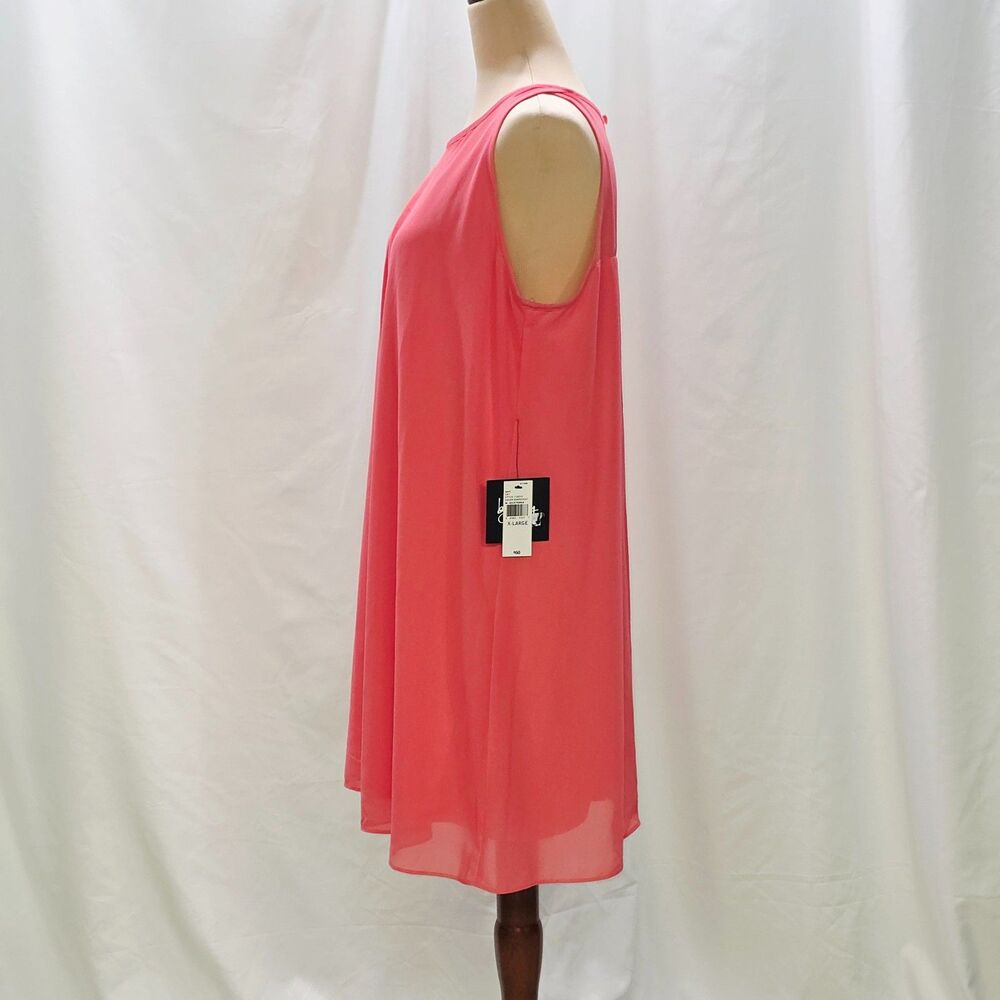 NWT by&by Coral Sheer Layered Sleeveless Dress XL Split Front Summer - Picture 5 of 8